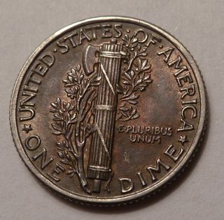Burgundy-Toning-On-Mercury-Dime