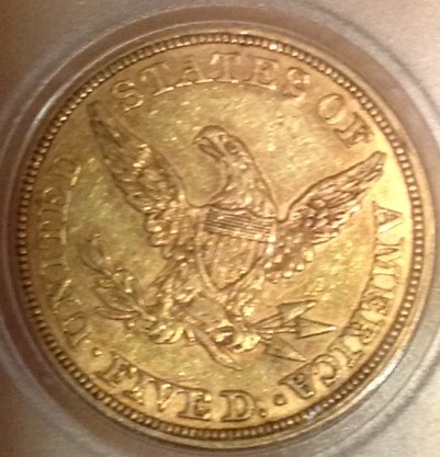 1858-Gold-$5-Eagle