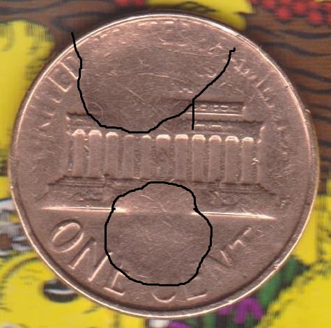1975-D-Cent-Reverse---Array-Of-Damage