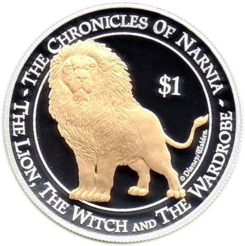 2006-Chronicles-Of-Narnia-Gold-Plated-Sliver-1-Oz-Proof-Coin