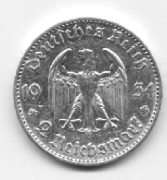 2-Reichsmark-1934A,-1934-D,-1934f-III-Reich-Germany