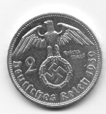 2-Reichsmark-1937-E,-2x-1939A,-1939e-III-Reich-Germany