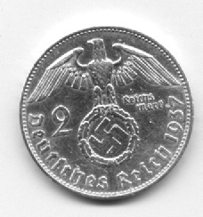 2-Reichsmark-1937-E,-2x-1939A,-1939e-III-Reich-Germany