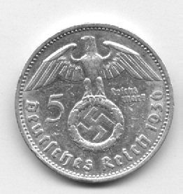 5-Reichsmark-1936e,-1937A,-1937e,-1938-D-2x-1938e,-1938f