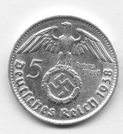 5-Reichsmark-1936e,-1937A,-1937e,-1938-D-2x-1938e,-1938f