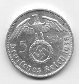 5-Reichsmark-1936e,-1937A,-1937e,-1938-D-2x-1938e,-1938f