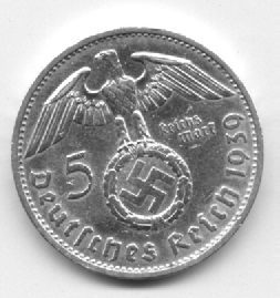 5-Reichsmark-1936e,-1937A,-1937e,-1938-D-2x-1938e,-1938f