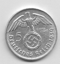 5-Reichsmark-1936e,-1937A,-1937e,-1938-D-2x-1938e,-1938f