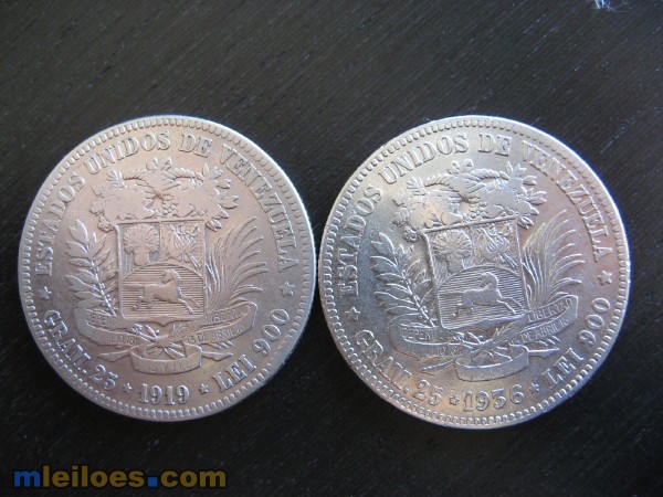5-Bol�vares-Venezuela-1919,-1936