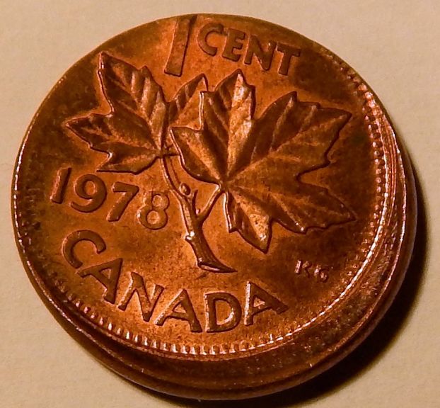 1979-5-Cents-Stamped-On-1-Cent-Planchet-+-3-Off-Centre