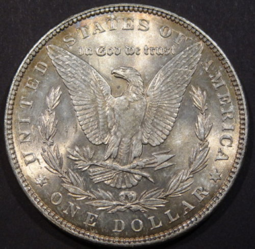 1887-Morgan-Silver-Dollar---Blue-Toning---Thoughts-And-Grade