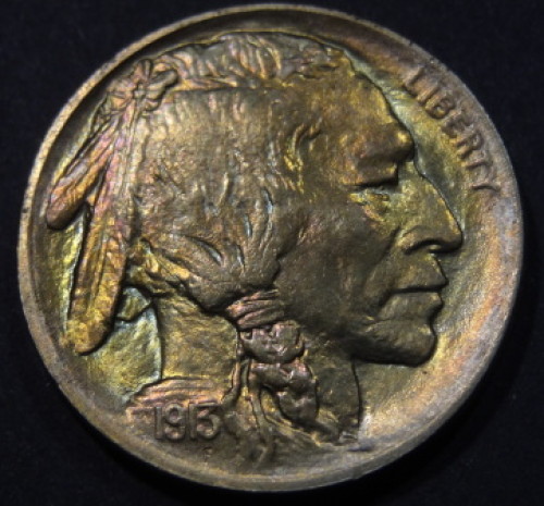 1913-Buffalo-Nickel-Type-1---Great-Toning