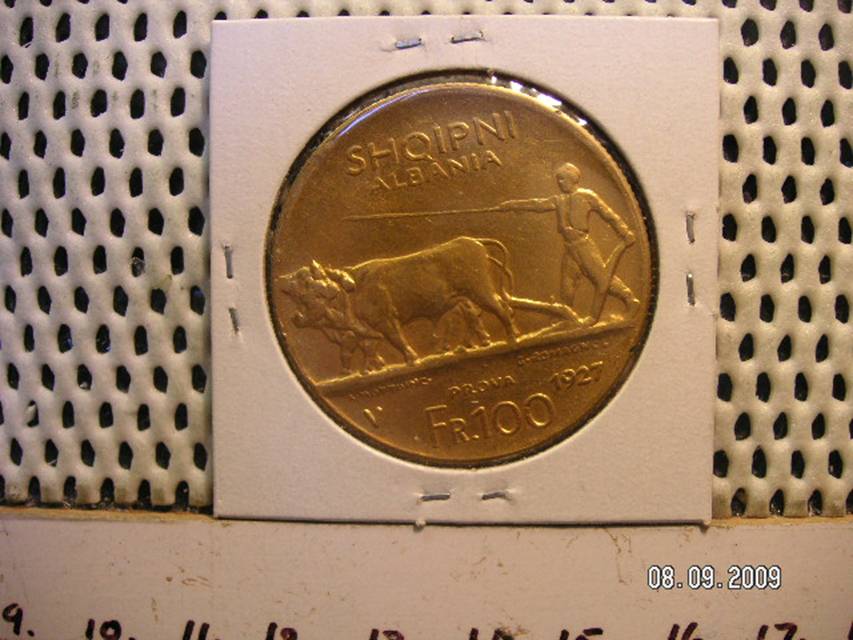 Albania-Gold-100-Franga-Prova-1927-Existtance?
