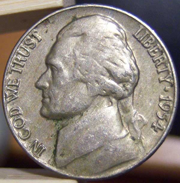 1954-Split-Planchet-Nickel---Lamination-Error