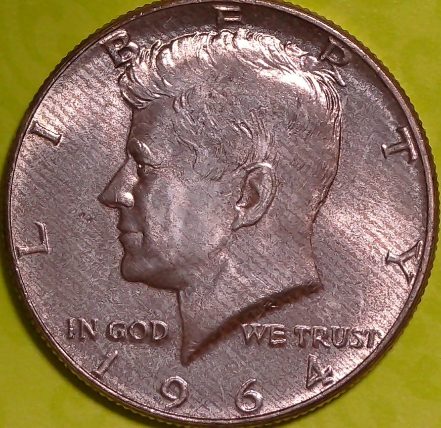 1964-Kennedy-Half-Dollar,-PDm-Staining-Or-Resurfaced-Die?