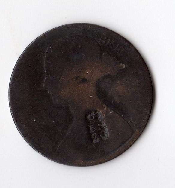 Queen-Victoria-Penny-With-Crown-And-Br20-Stamped-Into-It?