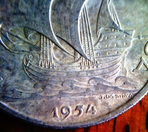 Portugal-1954-Silver-10-Escudos