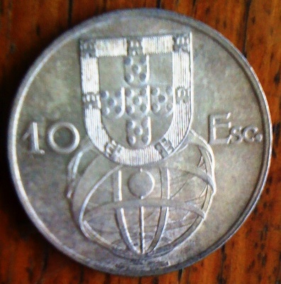 Portugal-1954-Silver-10-Escudos