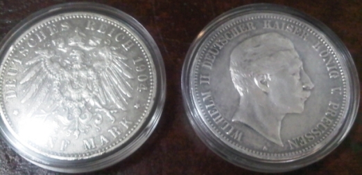 1907A-Prussia-Wilhelm-II-5-Marks-Silver-Crown