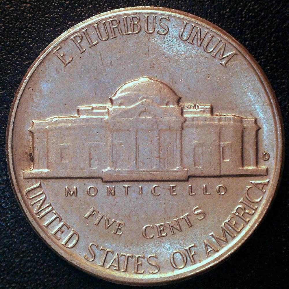 1963-D-Jefferson-Nickel,-Not-Full-Step,-Nice-Strike