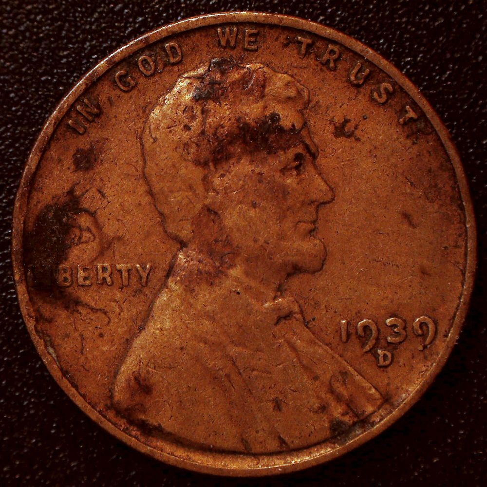 1939-D-Lincoln-Cent-For-Grading,-Fire-Damage?