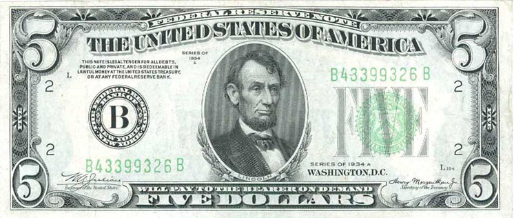 Couple-Of-Red-Seal-5's-United-States-Note