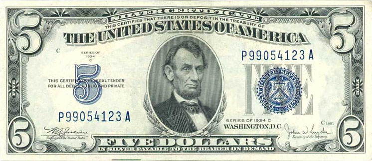 Couple-Of-Red-Seal-5's-United-States-Note
