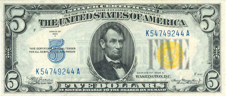 Couple-Of-Red-Seal-5's-United-States-Note