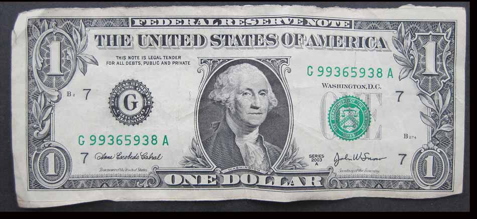 Circulated-$1-Cut-From-Bank-Sheet