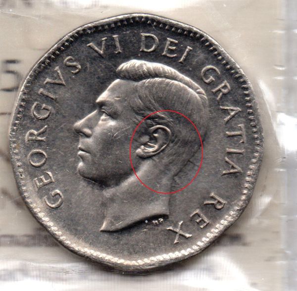 1950-5-Cents--Obv.-Die-Clash.