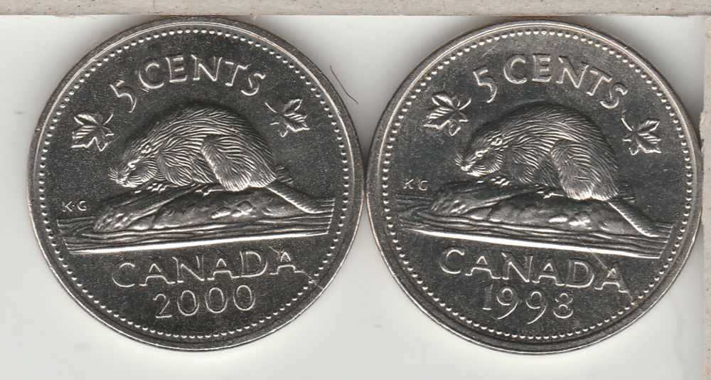 1998-And-2000-5-Cents-Identical-Die-Cracks
