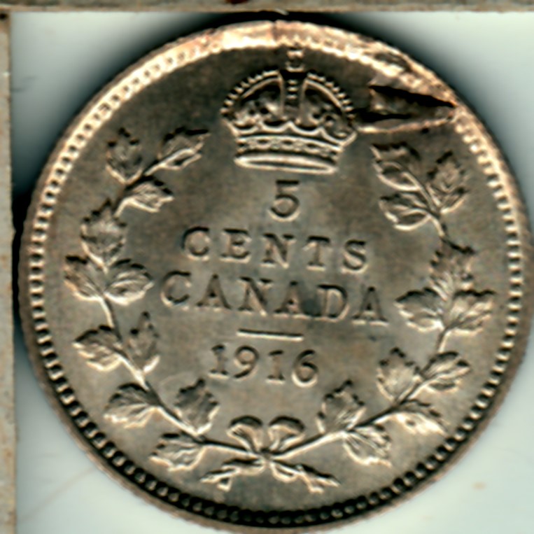 1916-5-Cents--Retained-Lamination