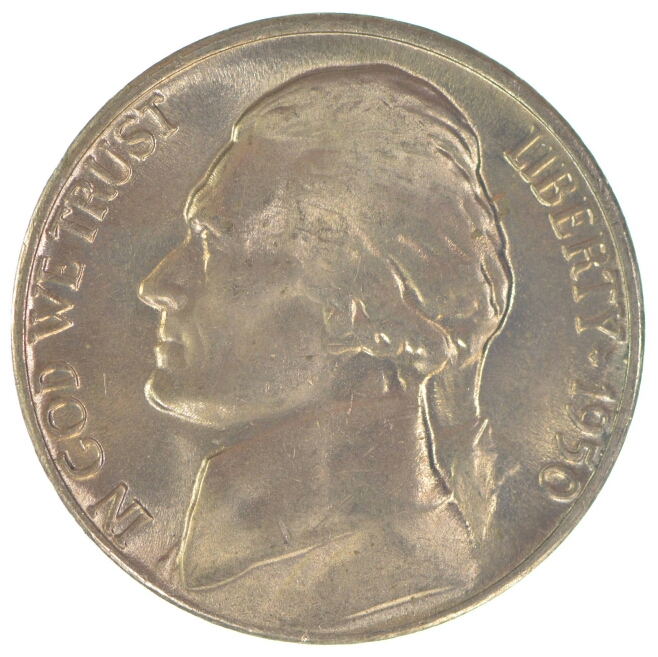 1950-D-Jefferson-Nickel-Grade-&-Strange-Mint-Mark