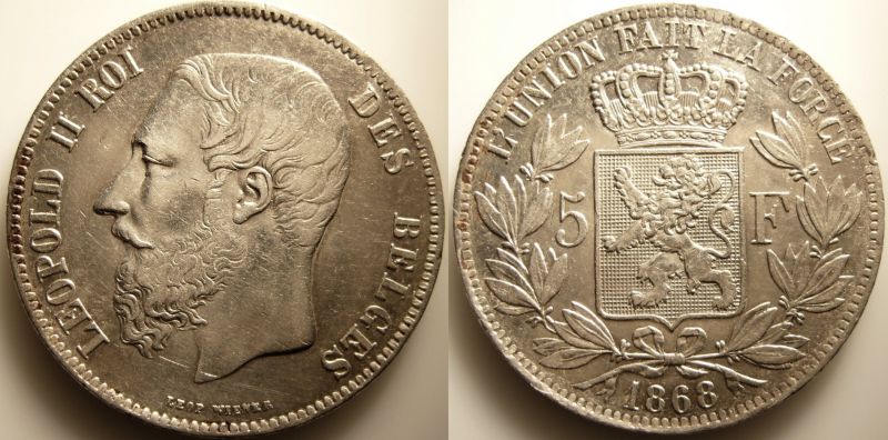 5-Francs-1868-And-5-Dem---DDR-1969