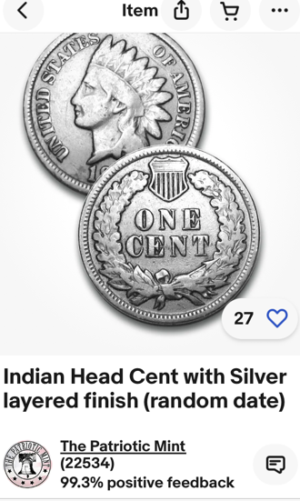 1892-Indian-Head-Penny---Silver-Colored-Base-Showing