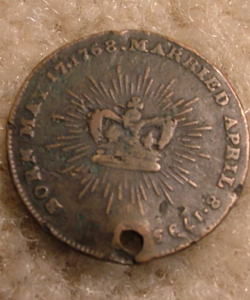 1768-British-Token?-|-Princess-Caroline-Wedding-Medal