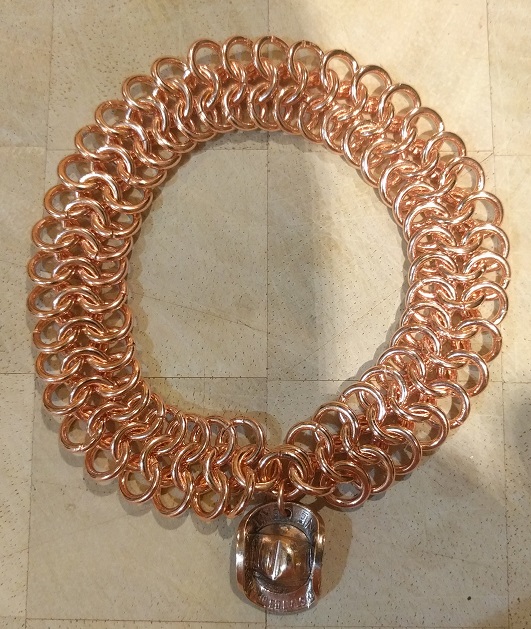 A-Cent-Hat-On-A-Chain-Maille-Bracelet