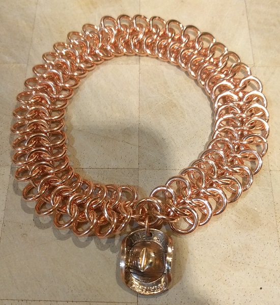 A-Cent-Hat-On-A-Chain-Maille-Bracelet