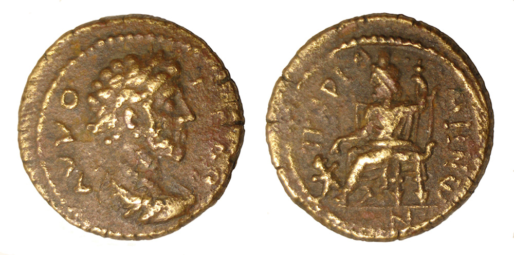 Commodus-With-A-Sarapis/Serapis-And-Cerberus-Reverse.