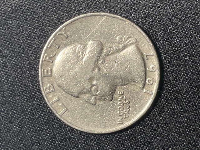 1967-Quarter-Dimple-On-Washington's-Face