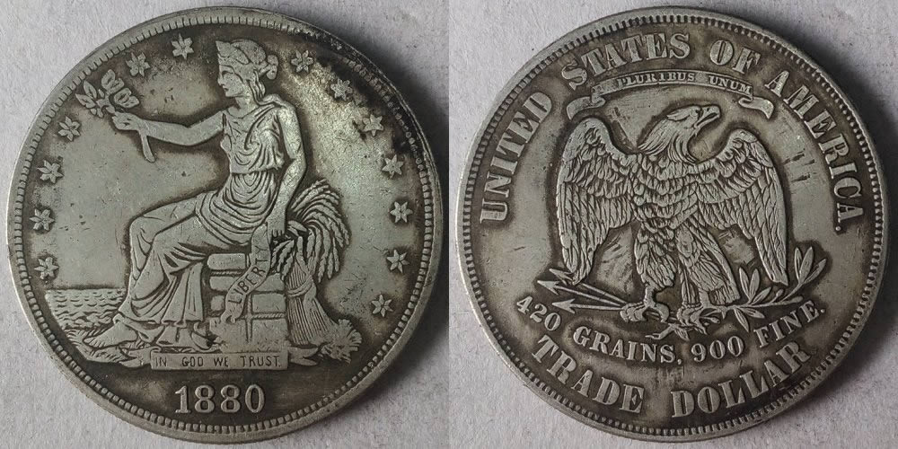 Counterfeit-1880,-1881,-1883-Trade-Dollars-And-1904-CC-Morgan