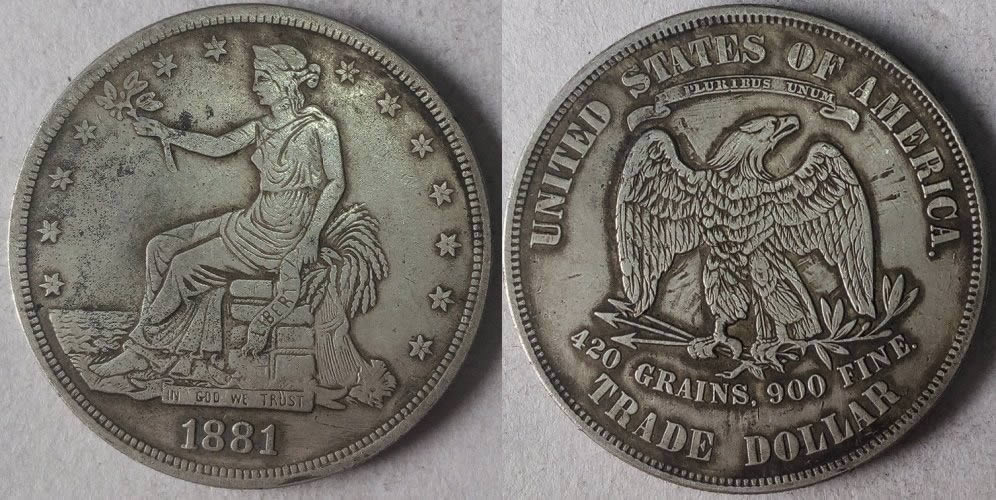 Counterfeit-1880,-1881,-1883-Trade-Dollars-And-1904-CC-Morgan