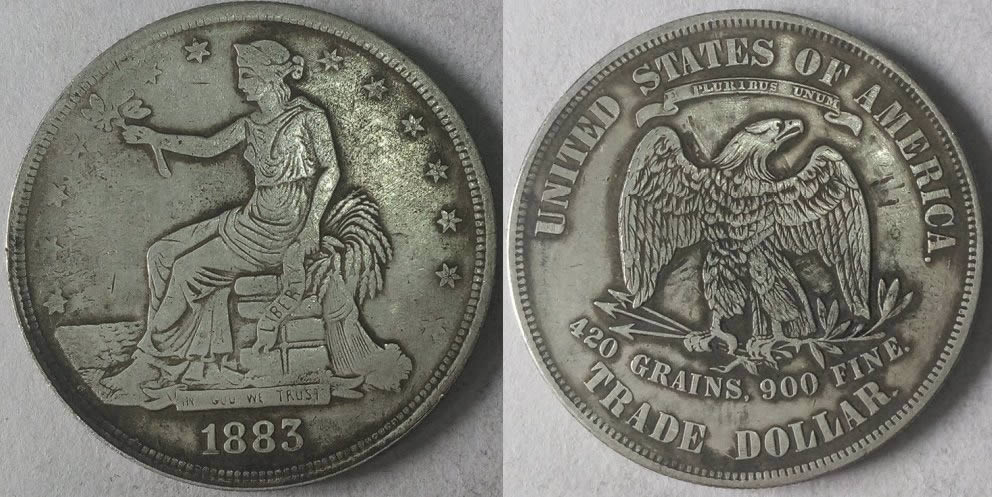 Counterfeit-1880,-1881,-1883-Trade-Dollars-And-1904-CC-Morgan