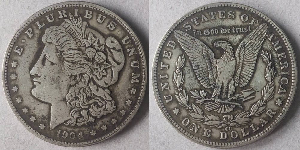Counterfeit-1880,-1881,-1883-Trade-Dollars-And-1904-CC-Morgan