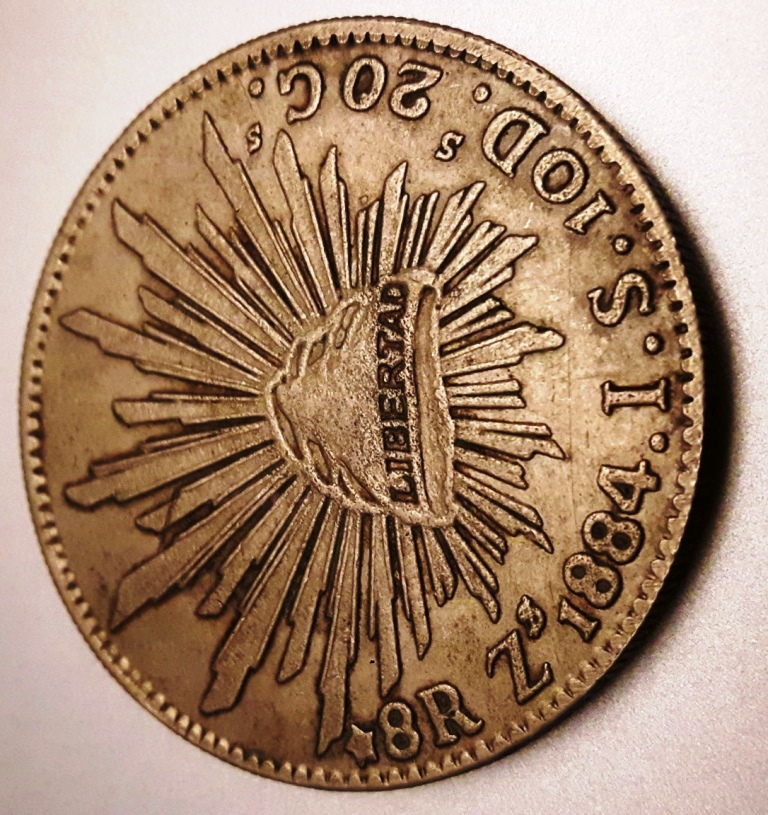 Republica-Mexicana-8R-Zs-1884-I.s.-10-Ds-20cs