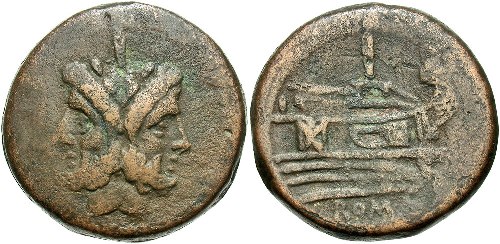 Roman-Republic:-Anonymous.-After-211-B.c.-�-As.-Rome-Mint.