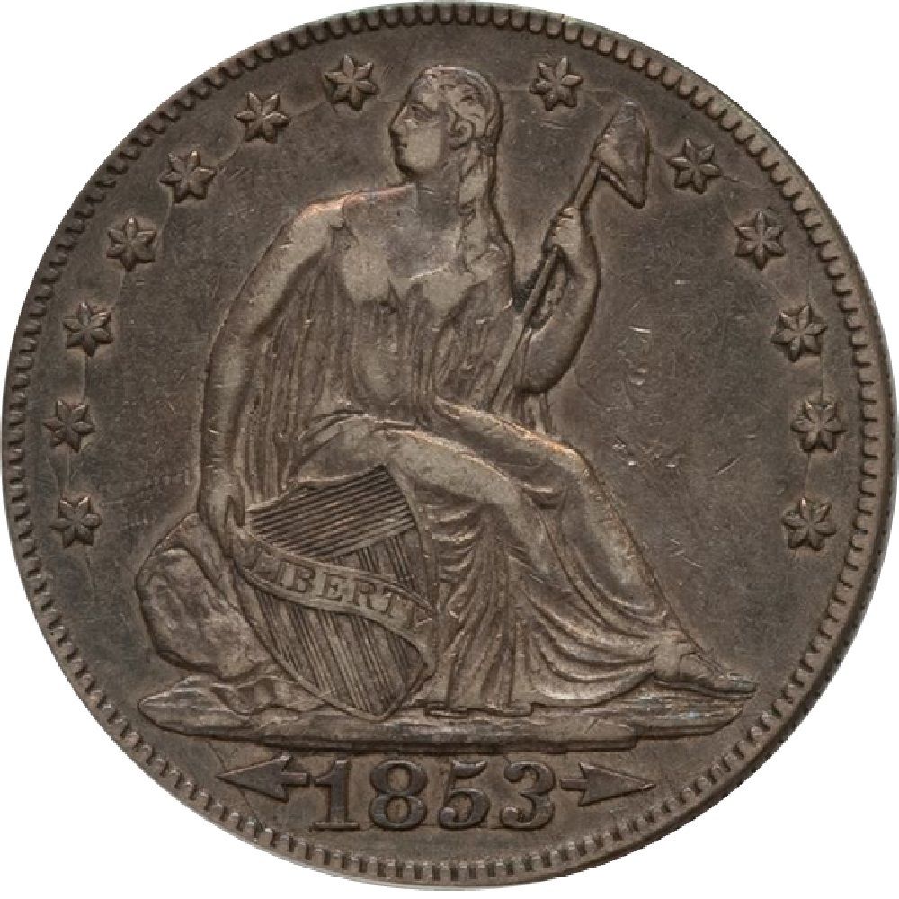 1853-Seated-Liberty-Half-Dollar---Arrows-And-Rays