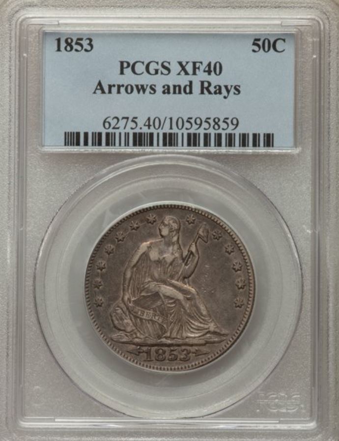 1853-Seated-Liberty-Half-Dollar---Arrows-And-Rays