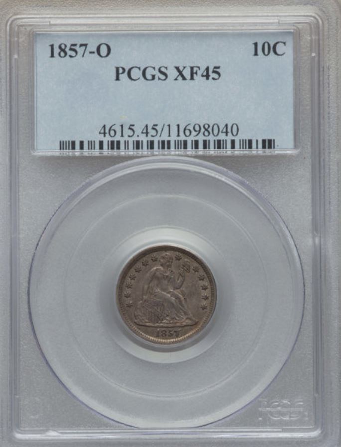 1857-O-Seated-Liberty-Dime