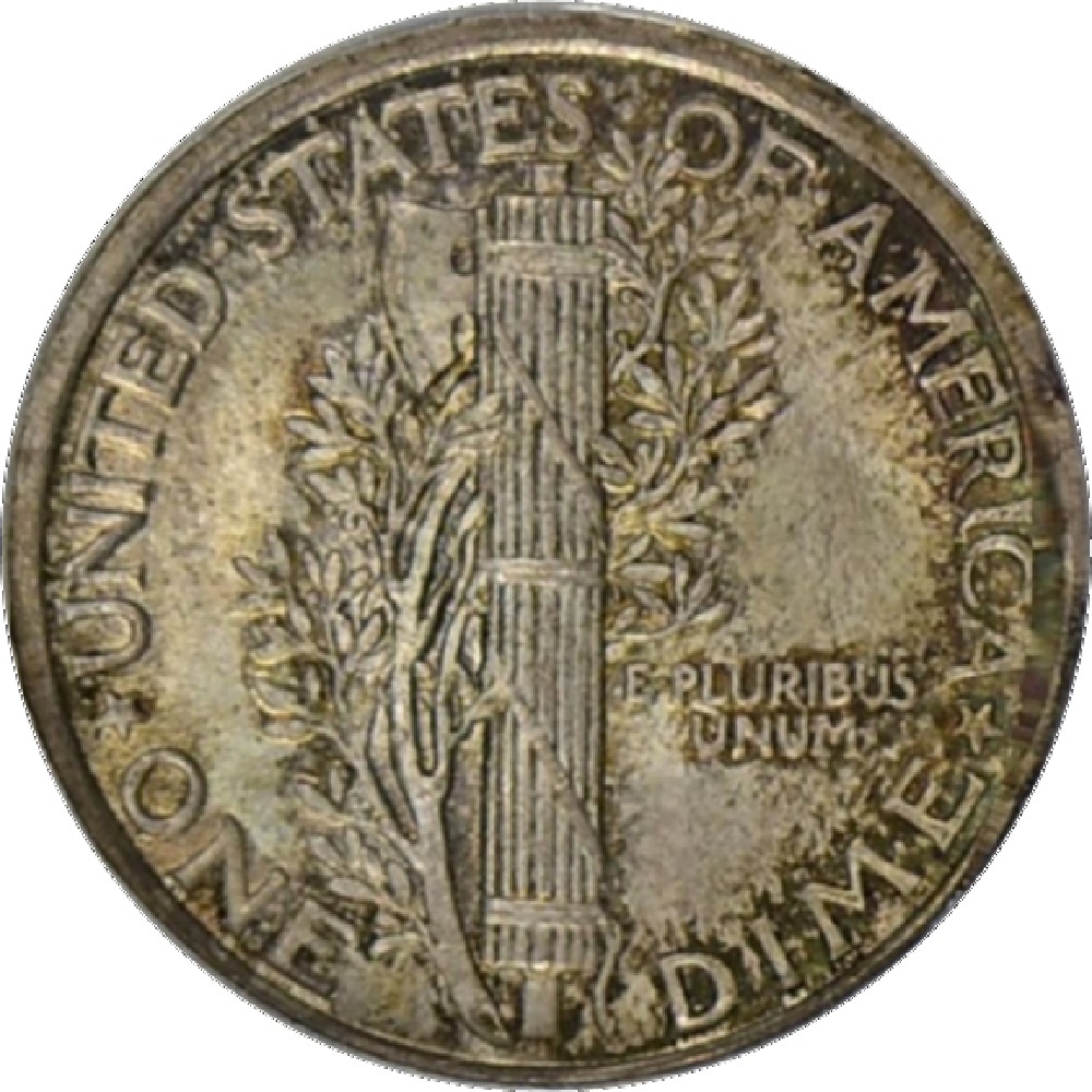 1916-Toned-Mercury-Dime